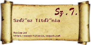 Szász Titánia névjegykártya